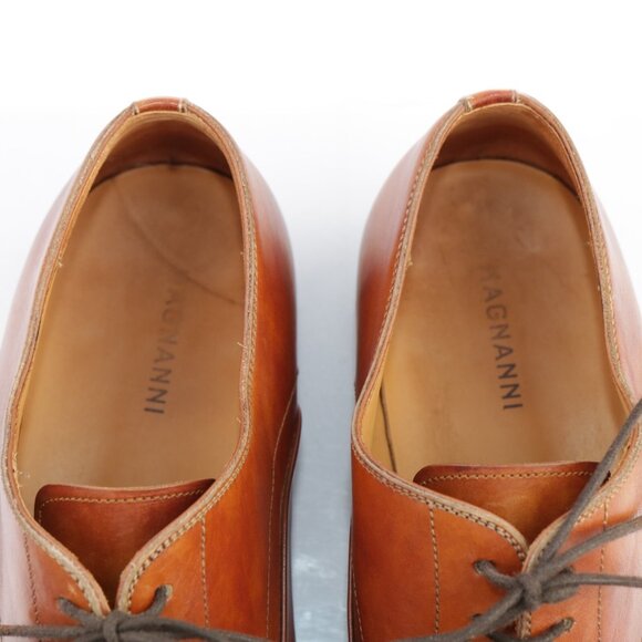 Magnanni Mens Saffron Oxfords Size 8.5 M Tan Brown Leather Cap Toe Dress Shoes